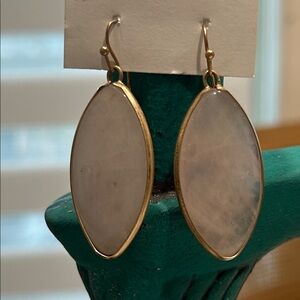 Elegant Gold and Pink Quartz Teardrop Earrings